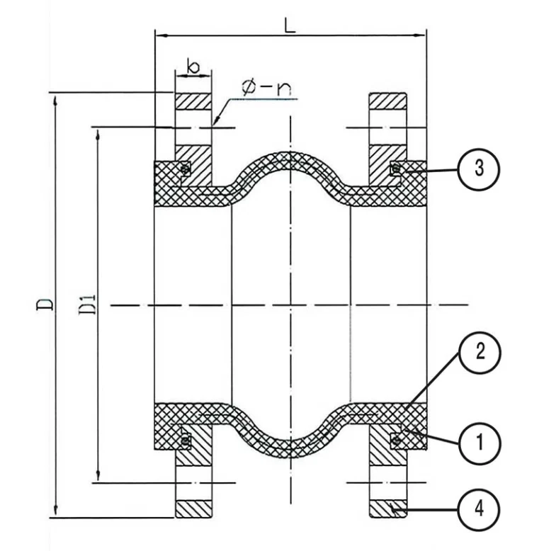 Flowbel Untied, Flanged Flexible Connector, Pipeline Products Dimensions